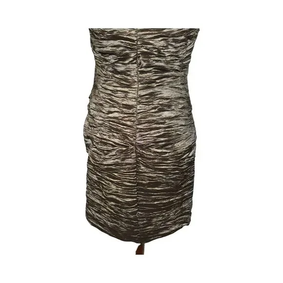 Alex Evenings Pewter Metallic Bandage Sheath Dress Size 10